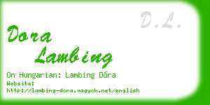 dora lambing business card